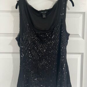 Black Sequin Tank Top